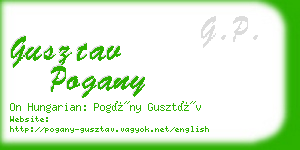 gusztav pogany business card